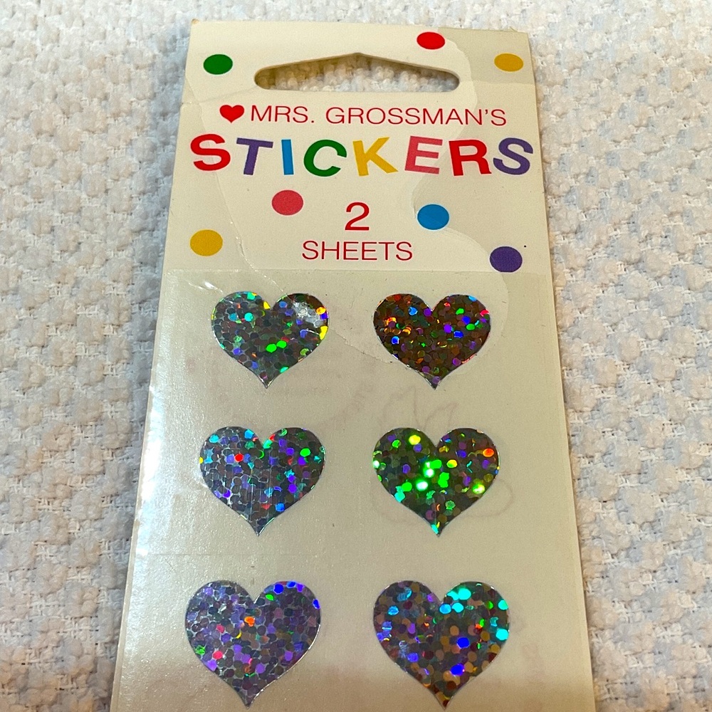 Mrs Grossman’s holographic sparkly hearts 2 pack